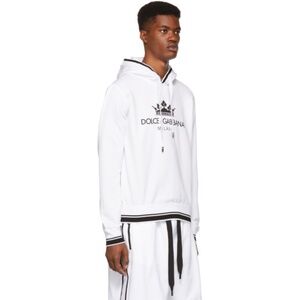 Dolce & Gabbana Men's White Logo Hoodie Sz 48